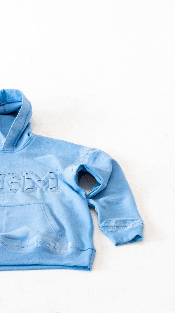 Motley Denim Stitched Hoodie