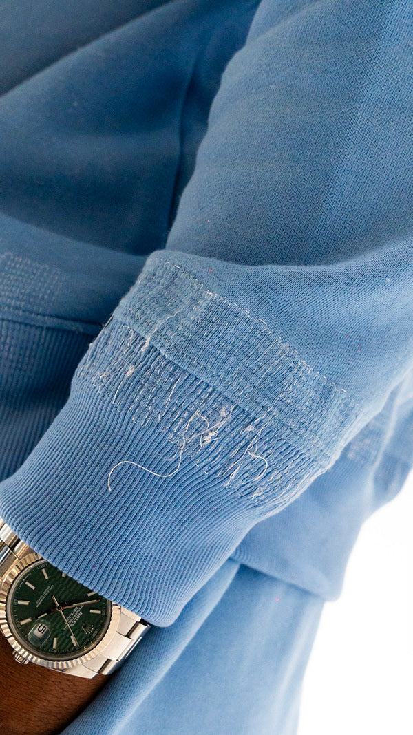Motley Denim Stitched Hoodie
