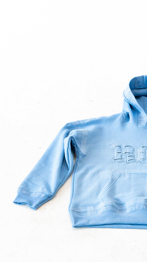 Motley Denim Stitched Hoodie