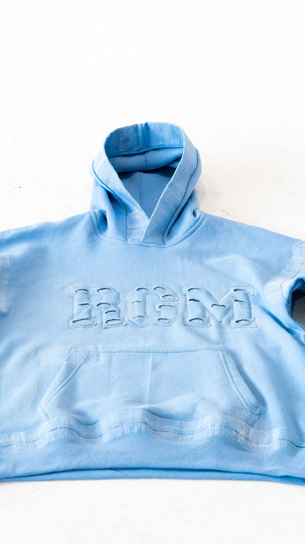 Motley Denim Stitched Hoodie