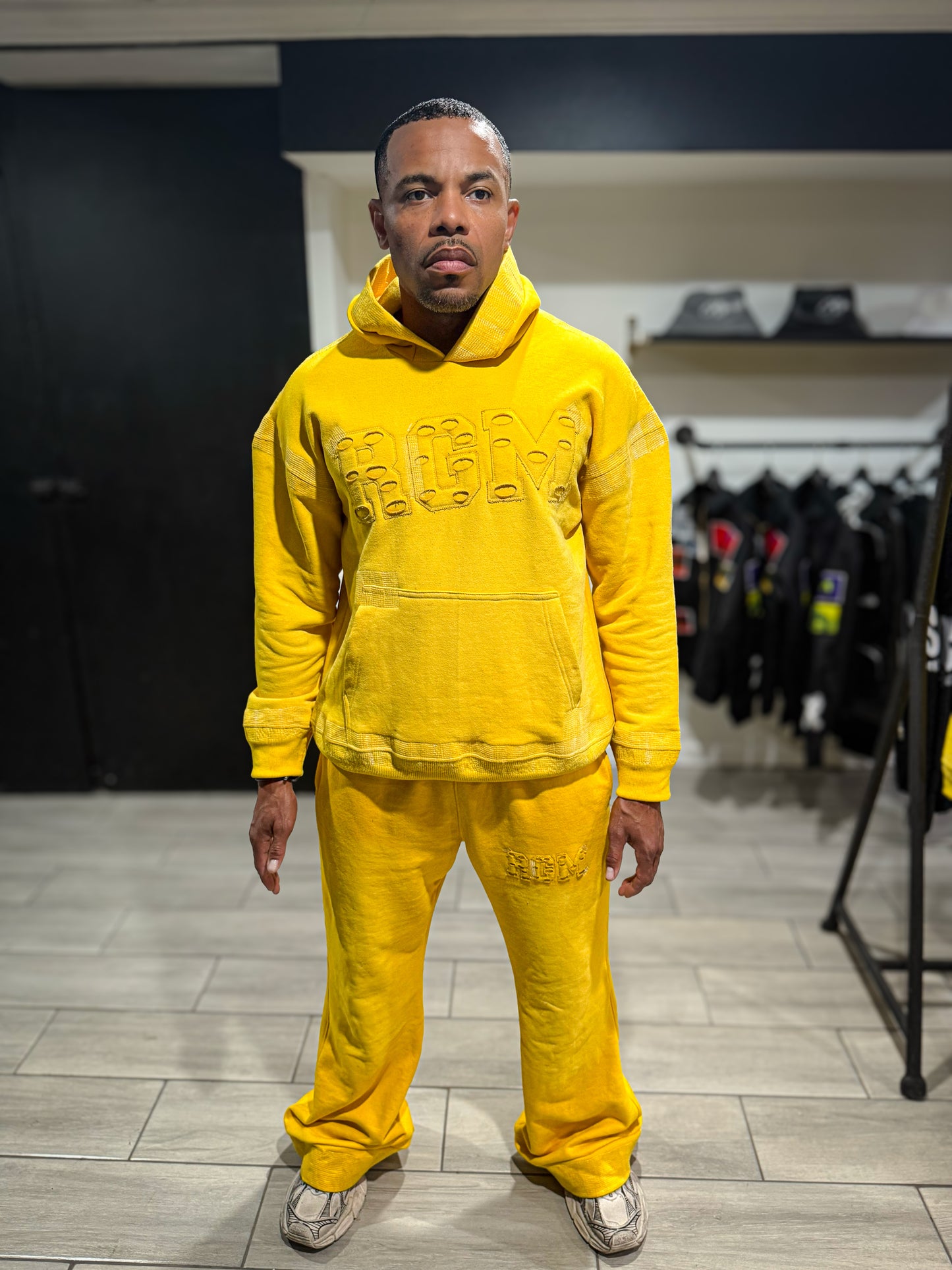 THE MOTLEY DENIM STITCHED SWEATSUIT