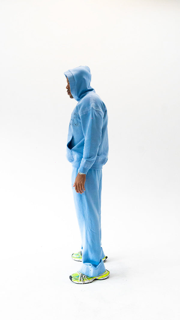 Motley Denim Stitched Sweatsuit