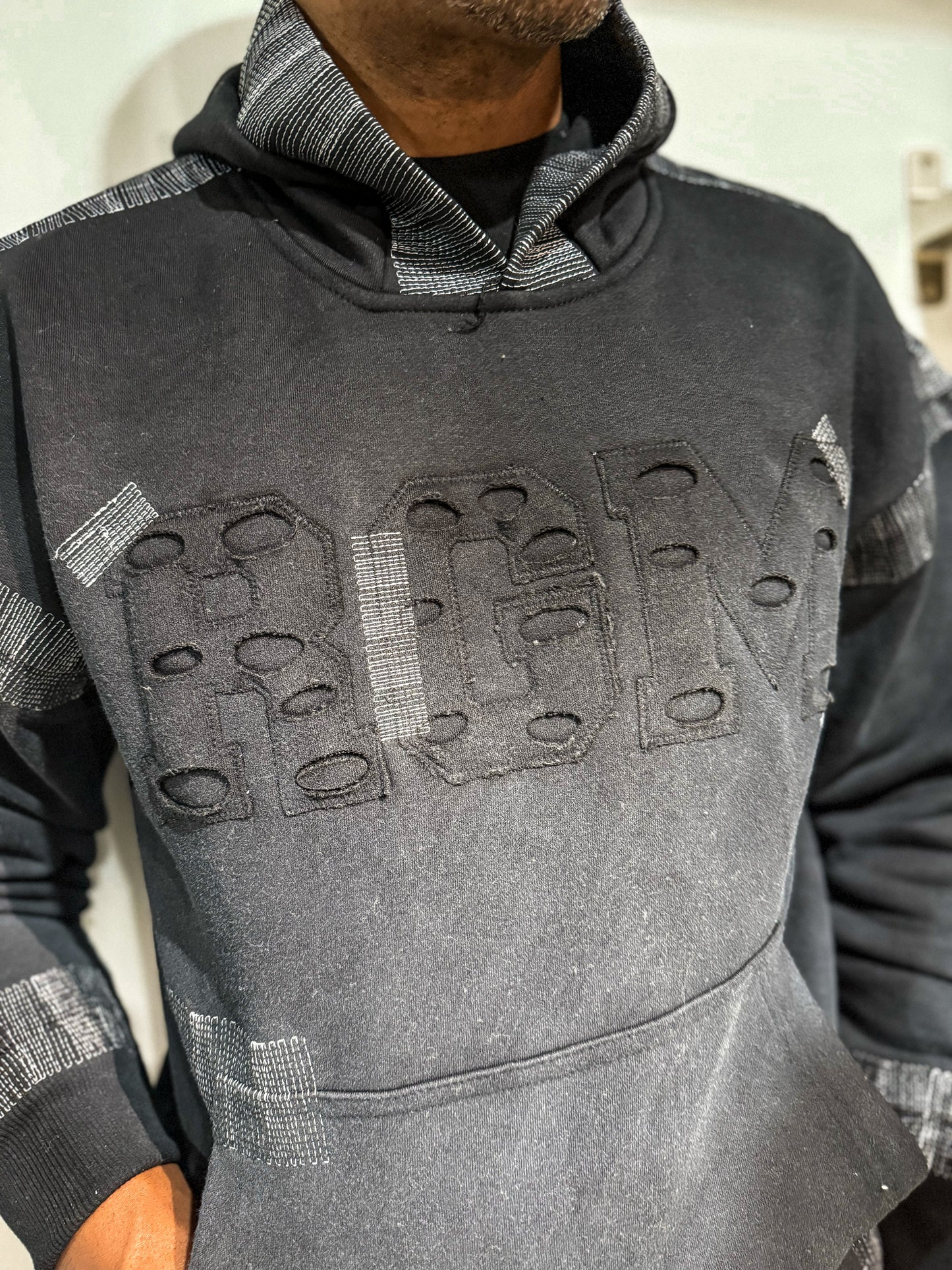 THE MOTLEY DENIM STITCHED SWEATSUIT