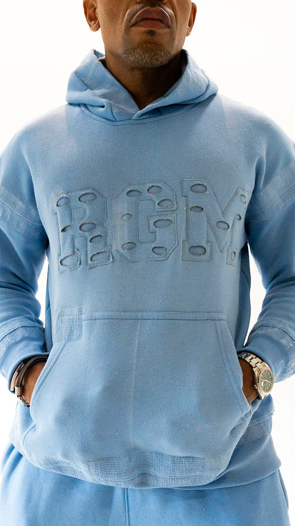 Motley Denim Stitched Hoodie