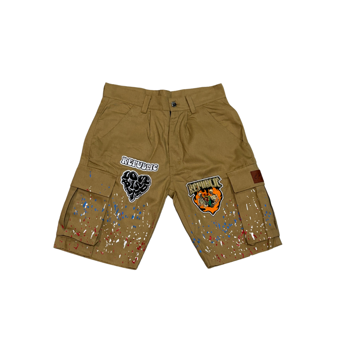 Patchwork Cargo Shorts