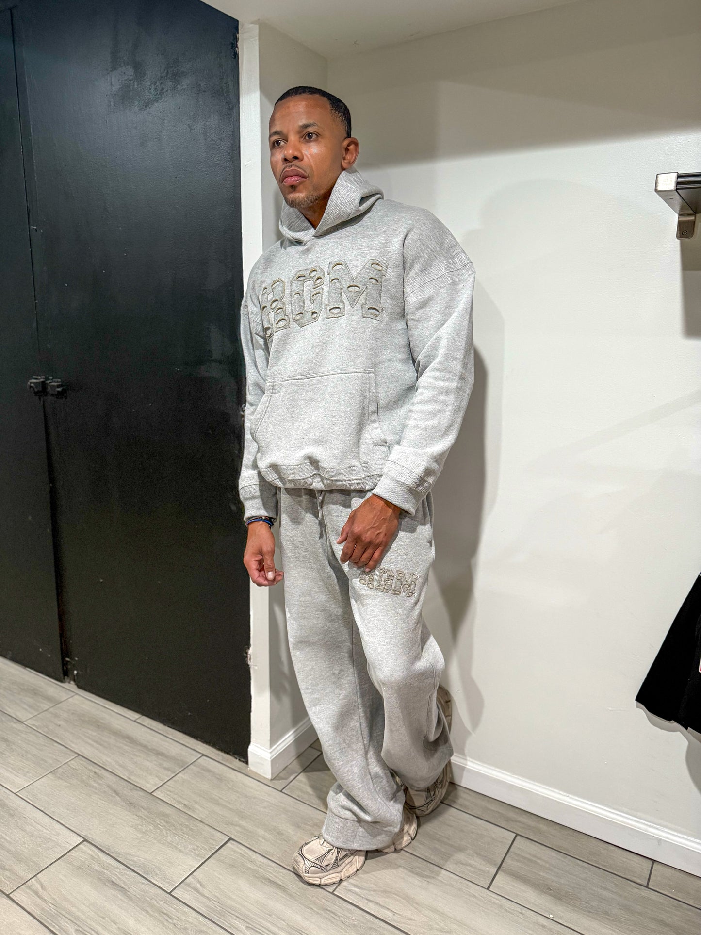 THE MOTLEY DENIM STITCHED SWEATSUIT