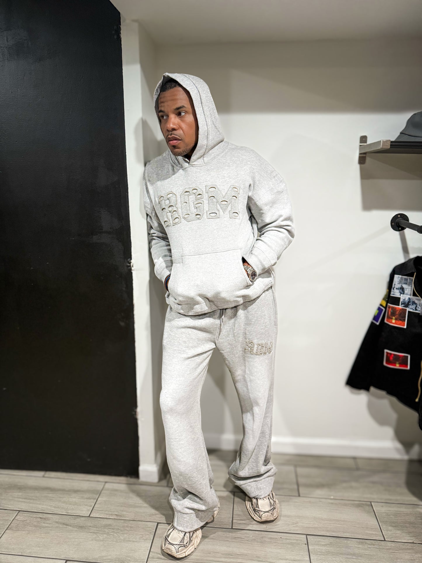 THE MOTLEY DENIM STITCHED SWEATSUIT