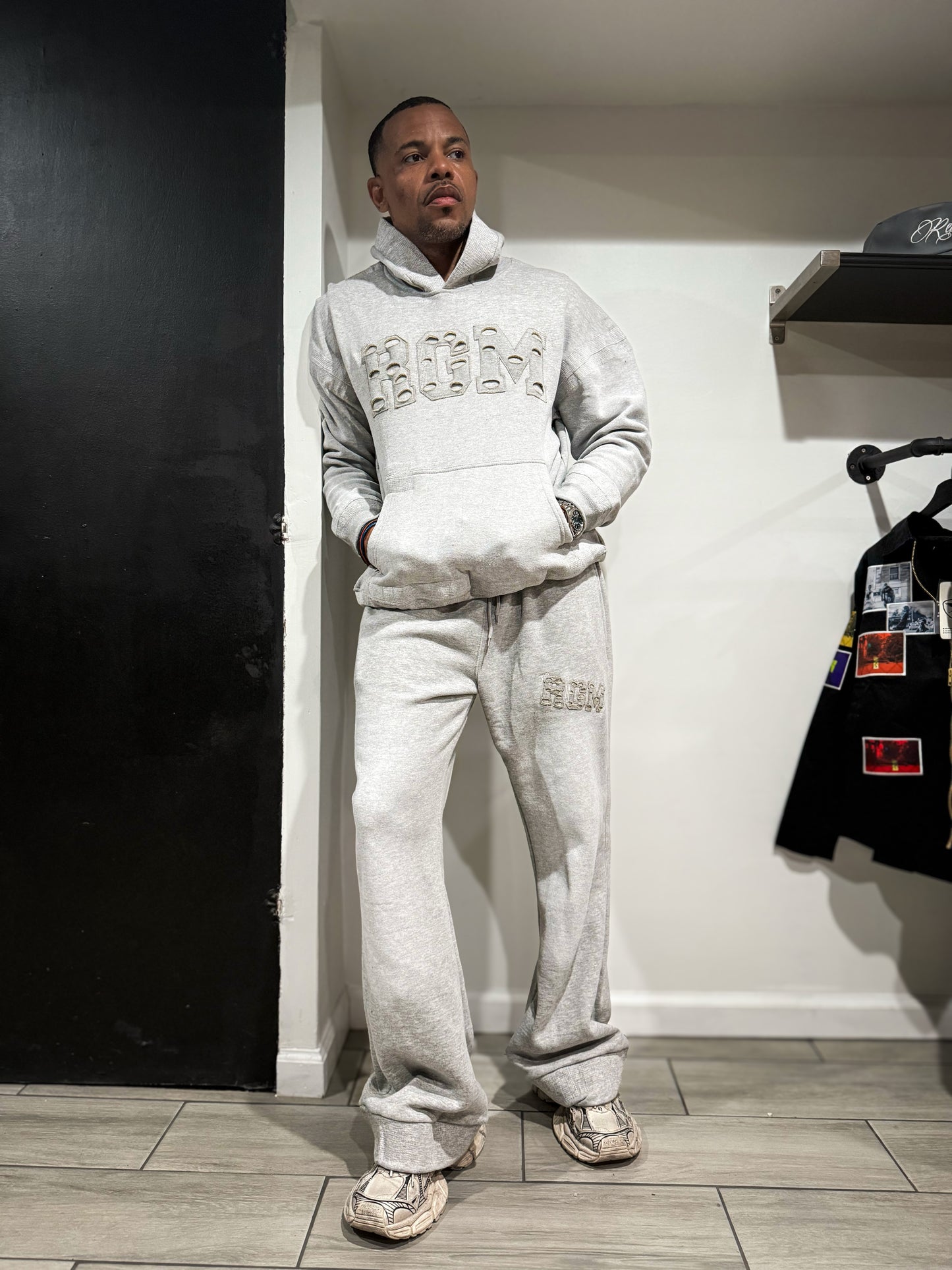 THE MOTLEY DENIM STITCHED SWEATSUIT