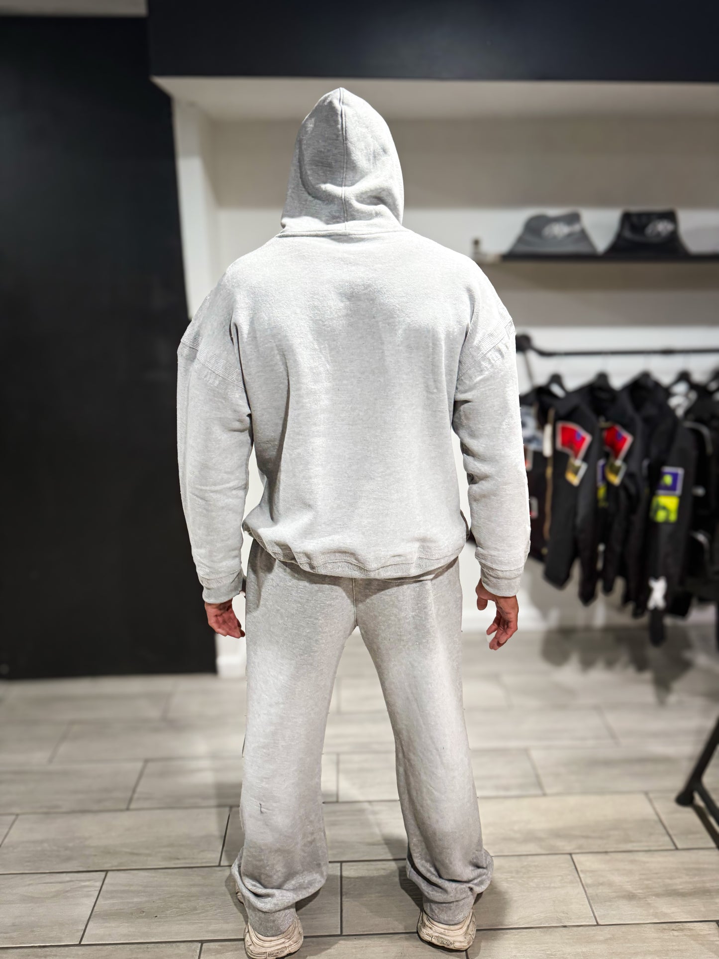 THE MOTLEY DENIM STITCHED SWEATSUIT