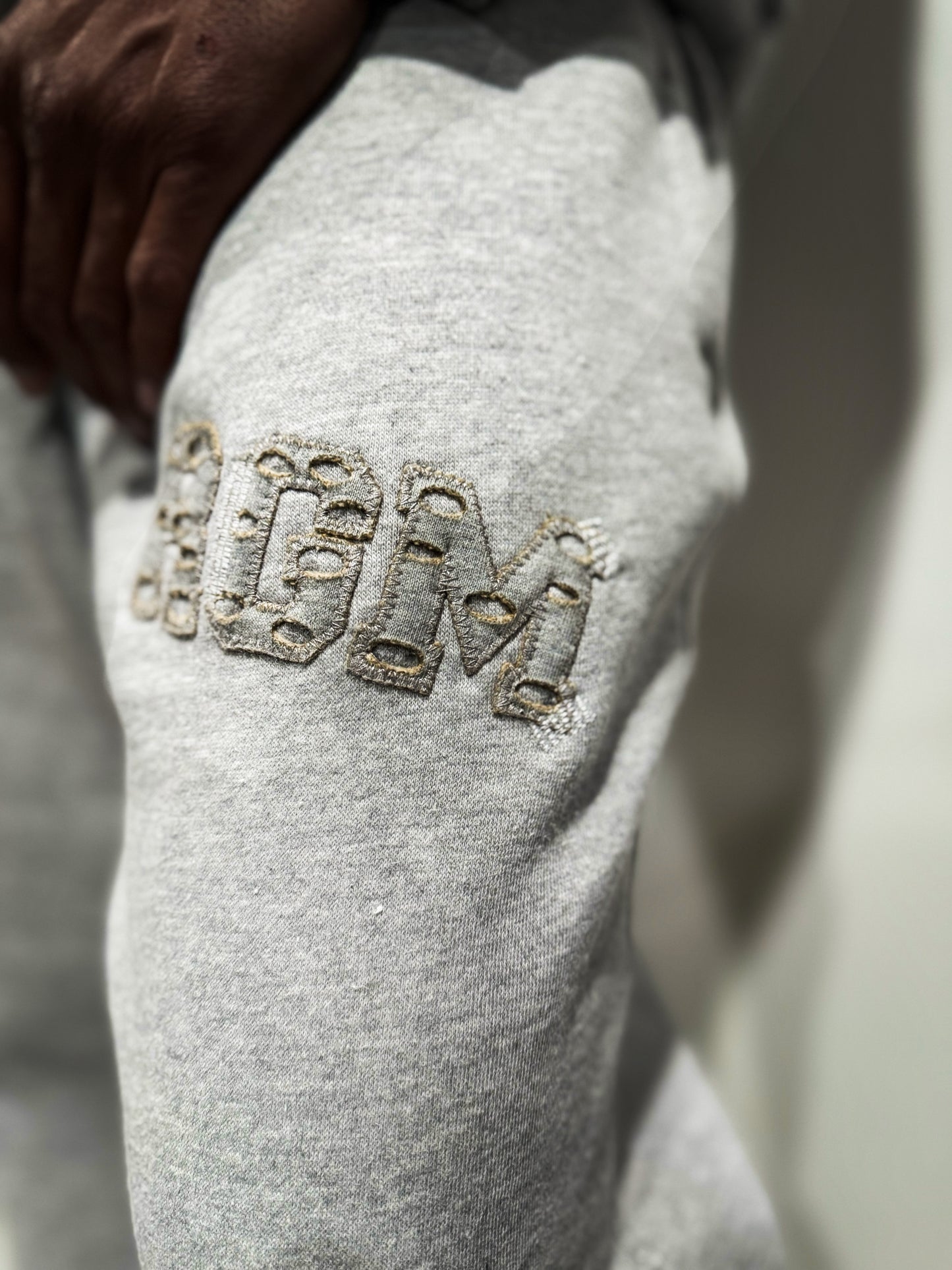 THE MOTLEY DENIM STITCHED SWEATSUIT