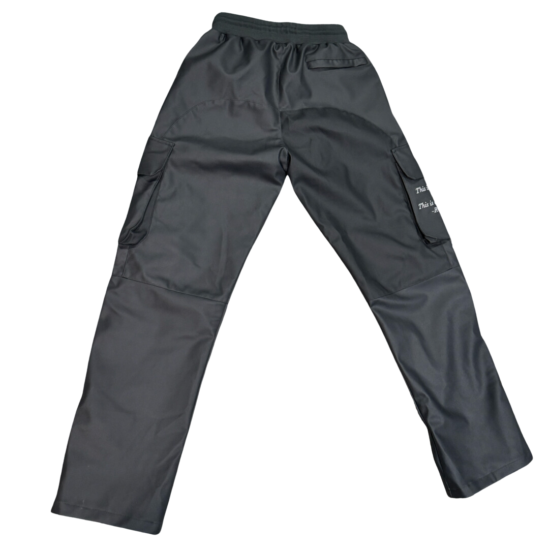 LUXURY LEATHER CARGOS (CHARCOAL GRAY)