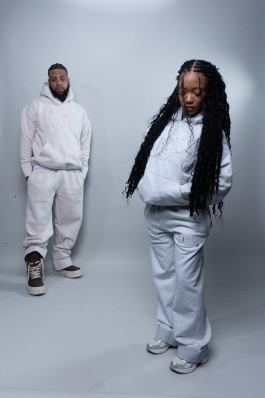 Motley Denim Stitched Sweatsuit