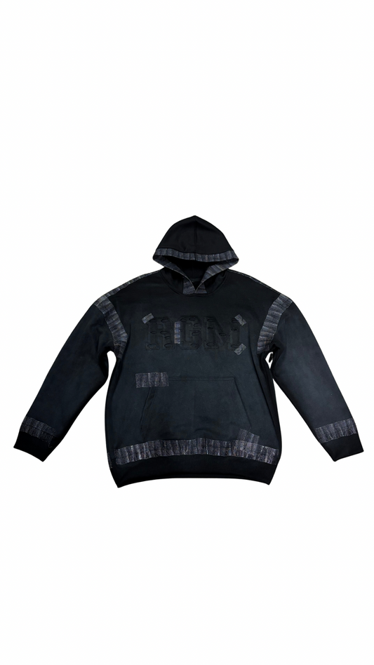 Motley Denim Stitched Hoodie