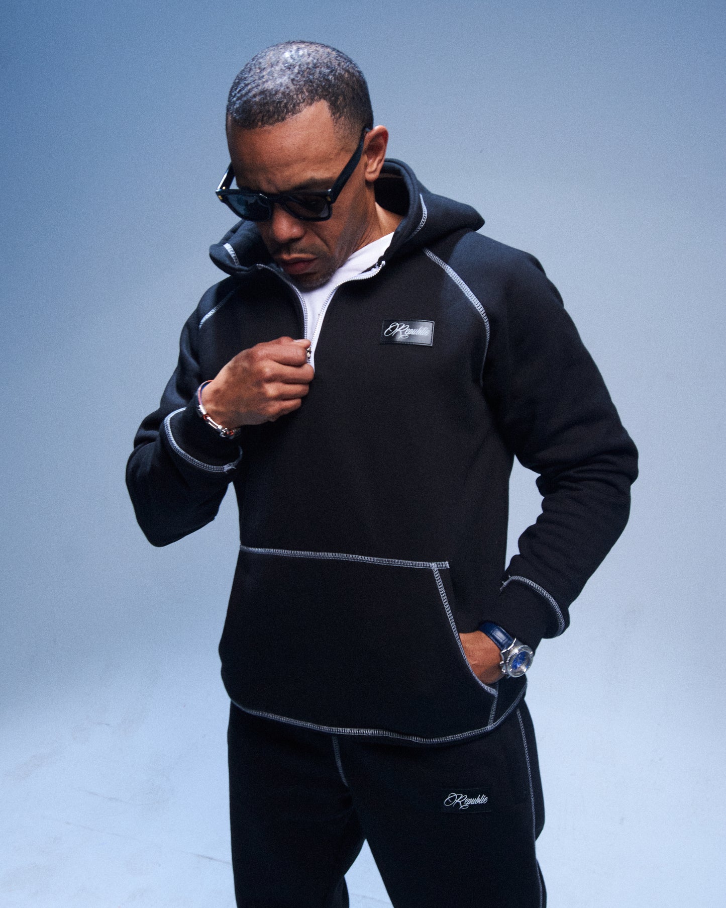 Simplistic Quarter Zip Set (Black)