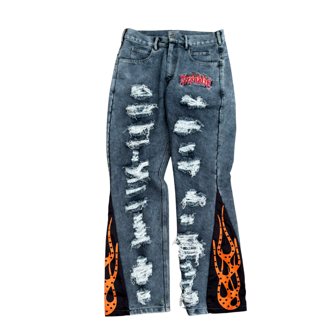 BLAZE DENIM FLARED PANTS