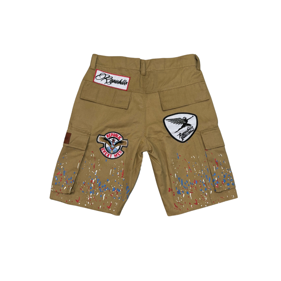 Patchwork Cargo Shorts