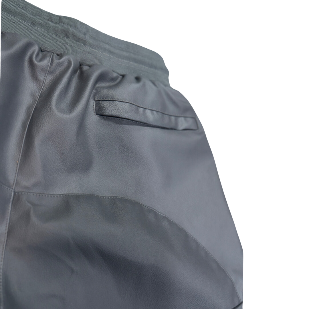 LUXURY LEATHER CARGOS (CHARCOAL GRAY)