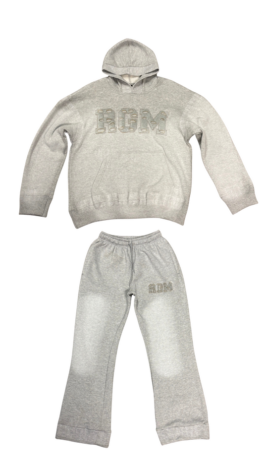 Motley Denim Stitched Sweatsuit