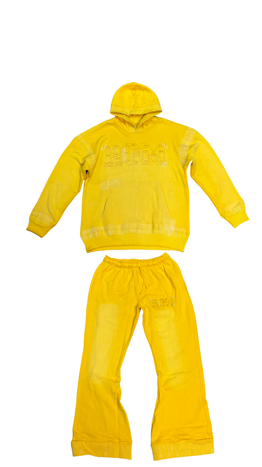Motley Denim Stitched Sweatsuit